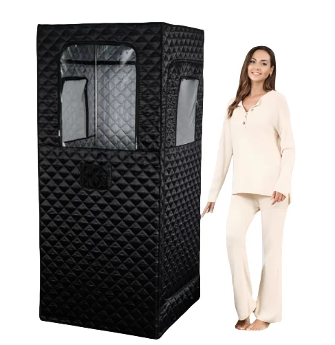 Full Size Portable Steam Sauna Tent Infrared Kit,Fold-able Sauna for Personal Home Spa 3L&1500W Steam Generator Remote Control