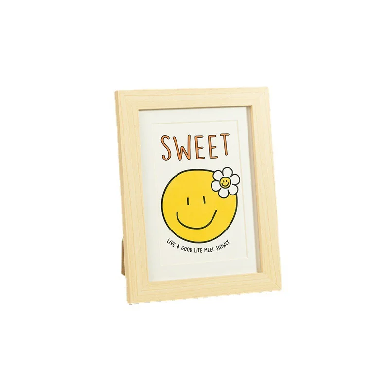 Custom 4x6 5x7 Valuable Picture Frame Natural Solid Wood High Definition Glass Photo Frame For Table Or Wall Hanging