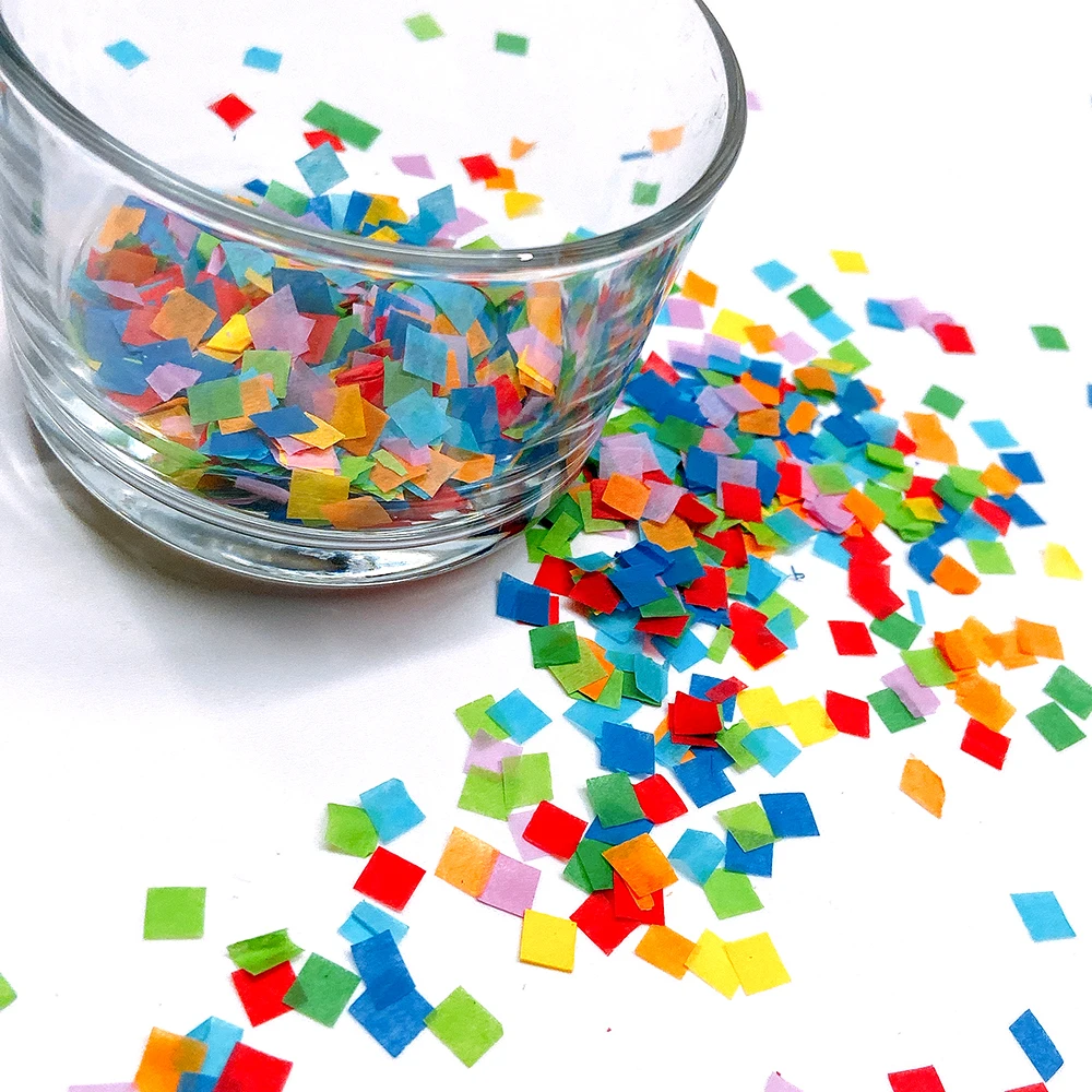 Hot sale Low Price 0.6*0.6cm colorful snow square confetti paper Used for Festival Christmas and Concert