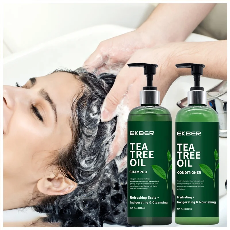 Customize Logo Organic Shampoo With Tea Tree & Aloe Professional Salon Hair Care Hair Care In Bulk Shampoo And Conditioner Hotel