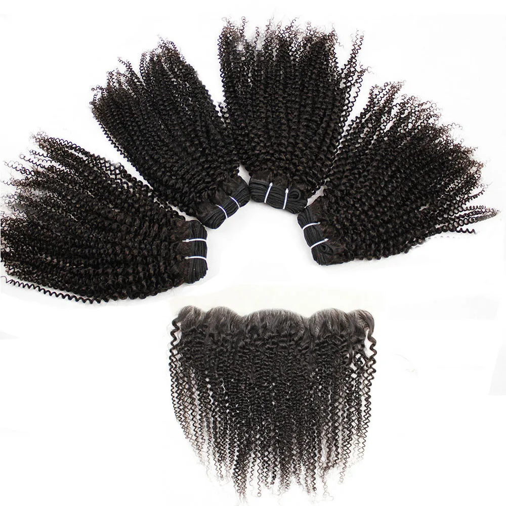 12 A 3 piece weaving kinky hair curly water wave cuticle aligned 100% Brazilian raw virgin human hair extension wholesale
