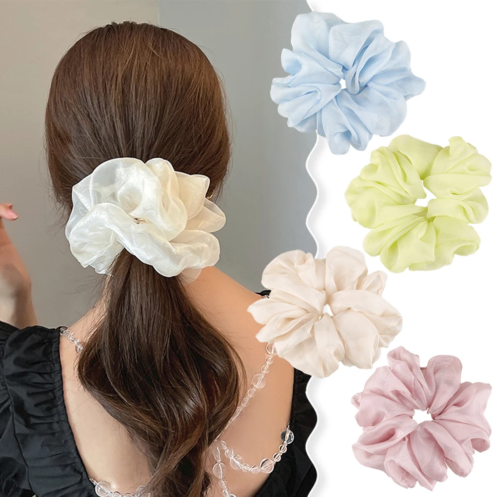 Hair Elastics Bands Ponytail Holder Pack of Neutral Scrunchy Hair Accessories Women Girls