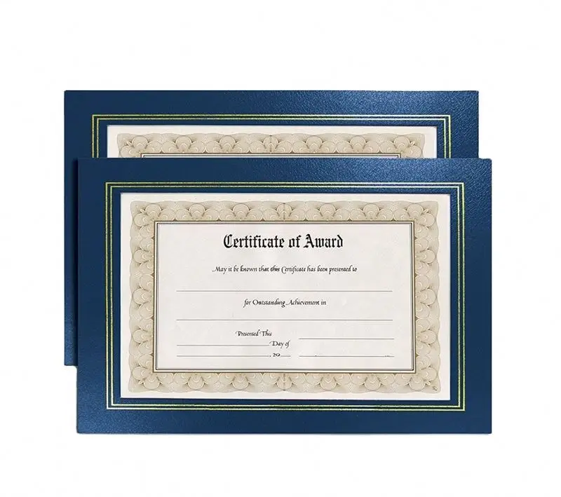 Factory product A4 Certificate Embossed print award certificate paper in Certificate cover money