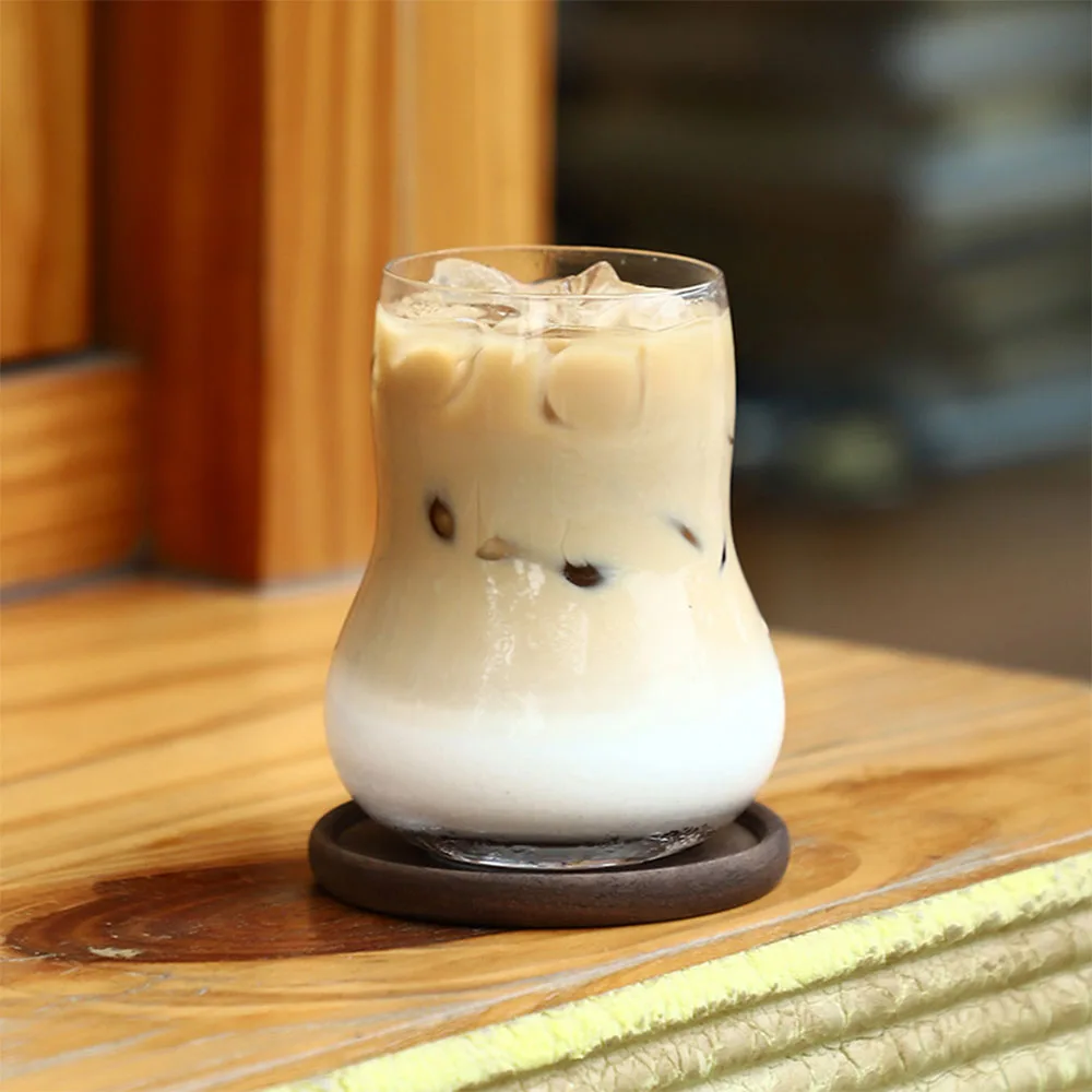 Wholesale 340ml Glass Coffee Cup Irregular Whiskey Wine Mug Beer Glasses Drinking Glassware for Bar and Party