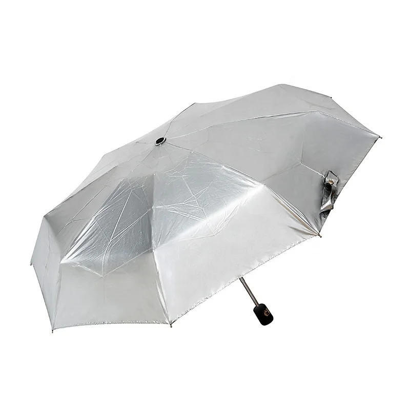 OEM Titanium Silver Outside Super UV Protection Lightweight 4fold Smallest Mini Automatic 4 Fold folding umbrella