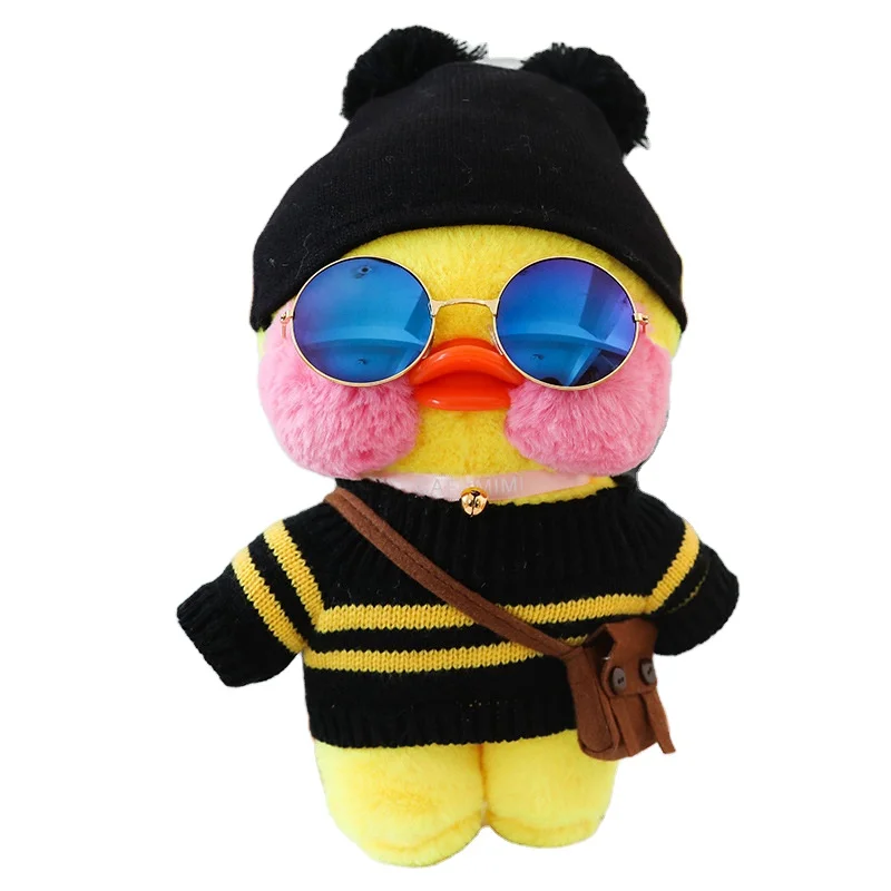 12 Inches Stuffed Duck Doll Stuffed Animal Popular Toy for Girl Yellow Pink White Plush Duck Toy in Clothes lalafanfan