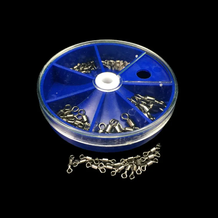 Rocklure 76pcs American Ball Bearing Swivel Fishing Hooks Snap Fishing Swivel Set