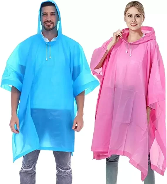 wholesale reusable single use lightweight hiking heavy duty peva rain poncho