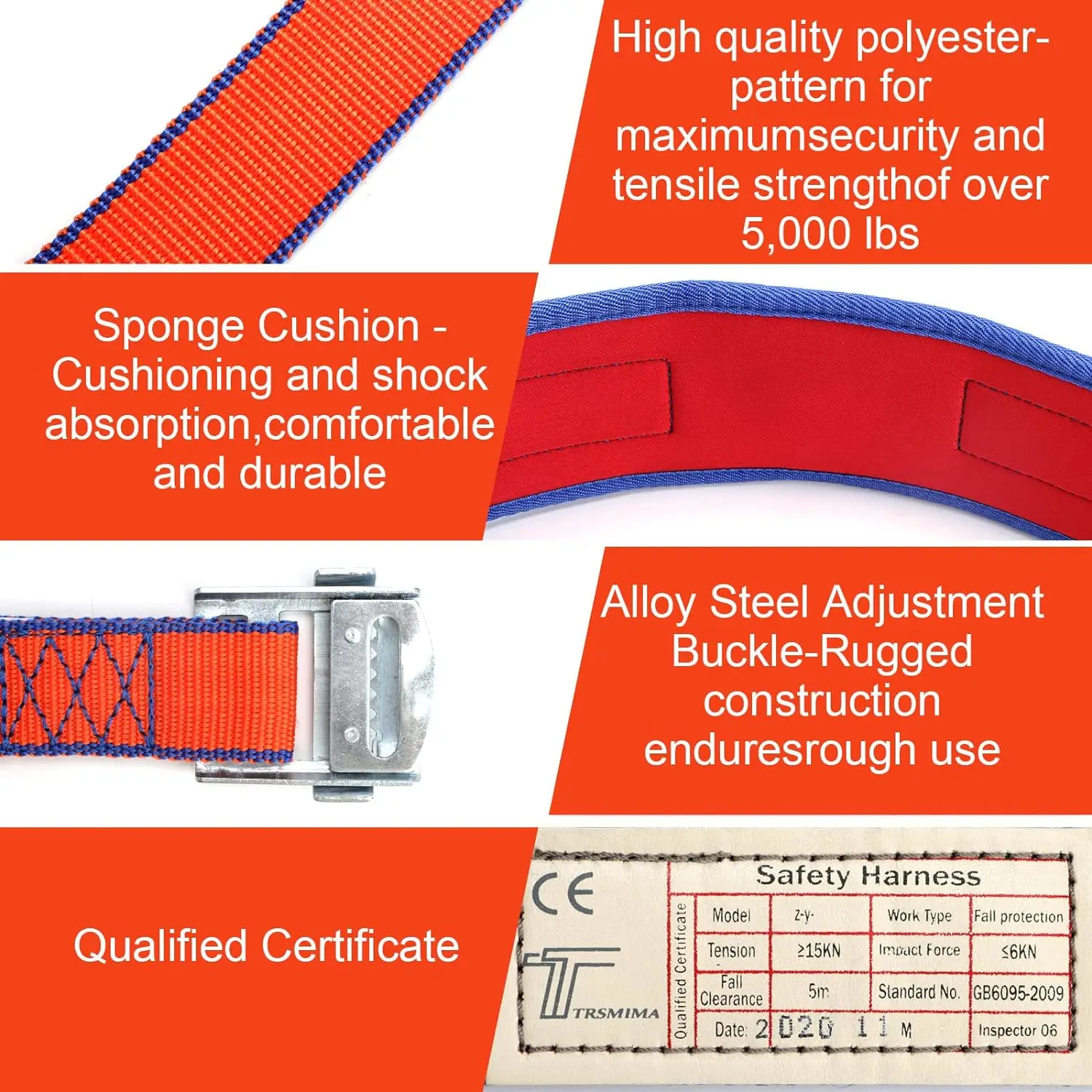 Belt Harness Safety Lanyard Fall Protection