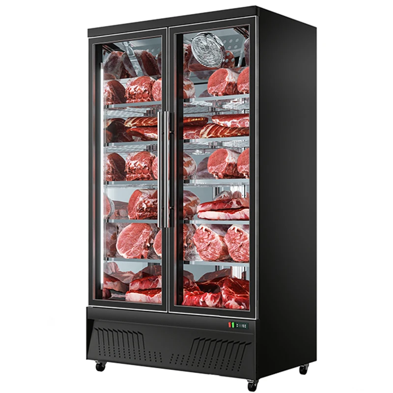 LD1120D Exhibition Cabinet 650L Upright Freezer 2 Door For Ice Cream Factories