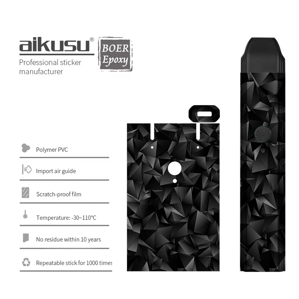 
aikusu Factory 3M wrap decal sticker for Caliburn, electronic cigarettes skin sticker vape accessories 