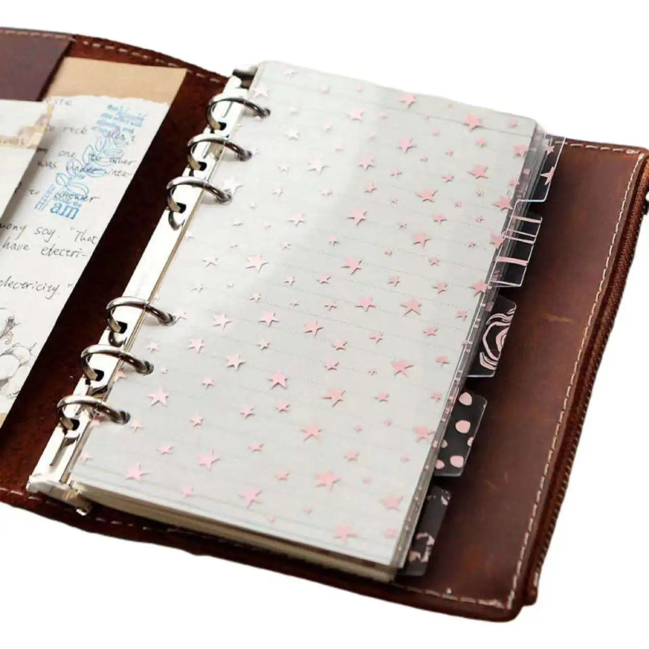 A5A6 PVC divider page Binder binding index classification Bronzing leaf texture divider bronzing Loose refill ink 5 pieces