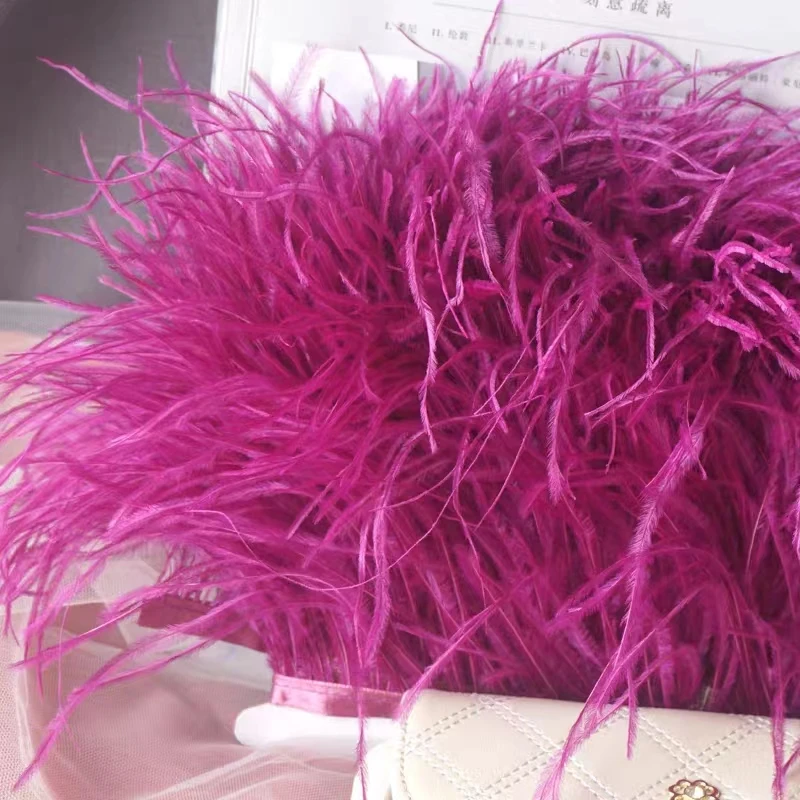 Strip10-15 из ткани с перьями страуса и бахромой для вечеринки свадьбы танцев детской юбки