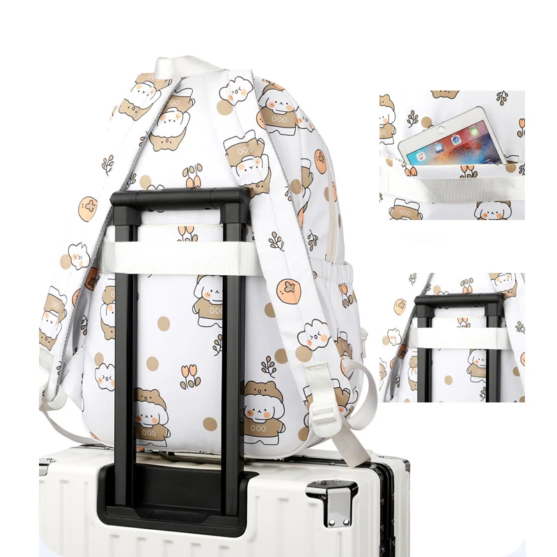 2024 fashion mochilas escolares cute printing Girls kids school bags 3pcs set with lunch bag middle students children backpacks