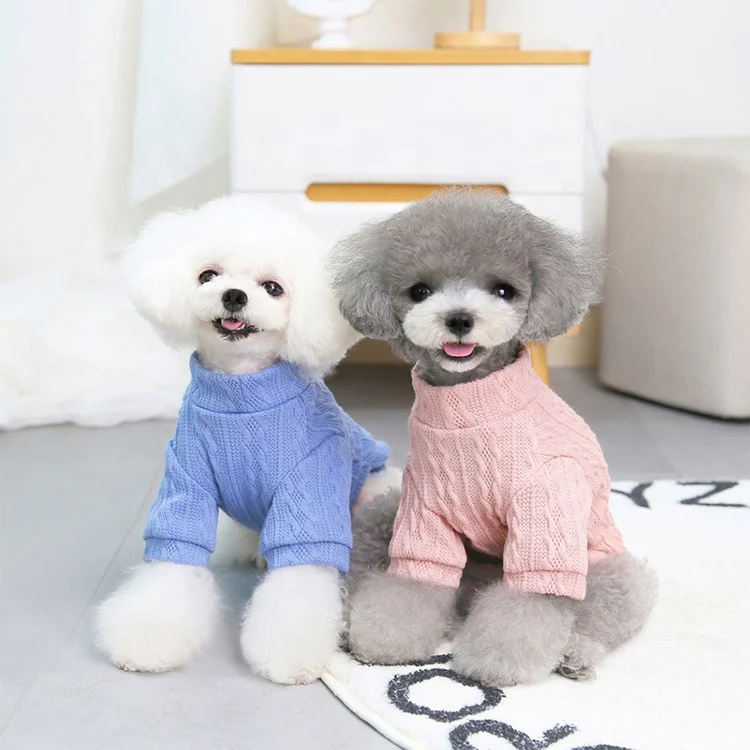 Spring Cute Fashion Medium Small Pet Clothes Poodle Pomeranian Dog Knitting Coat