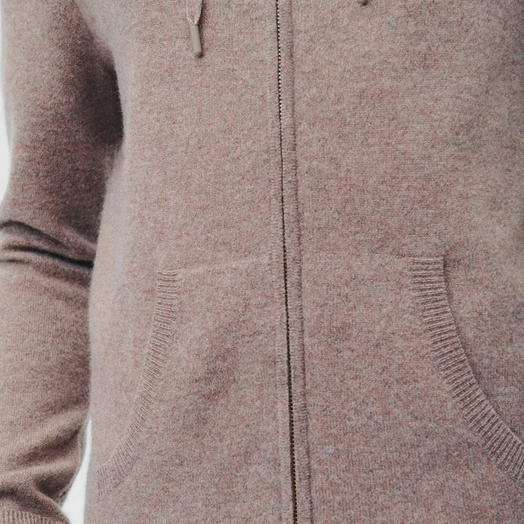 Factory machine knitted men custom embroidery full zip up essentials vintage heavyweight fleece cashmere zip hoodie for men