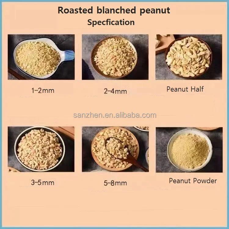 Roasted Blanched Peanut Kernels and Crushed Peanuts