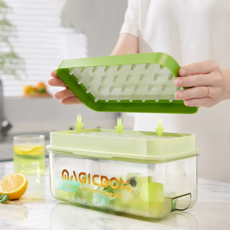 Hot Sales 32 Girds Ice Moulds Tray Silicone Block Mold Cube Ice-tray Portable Kitchen Food Grade Ice Making Molds Trays Storage