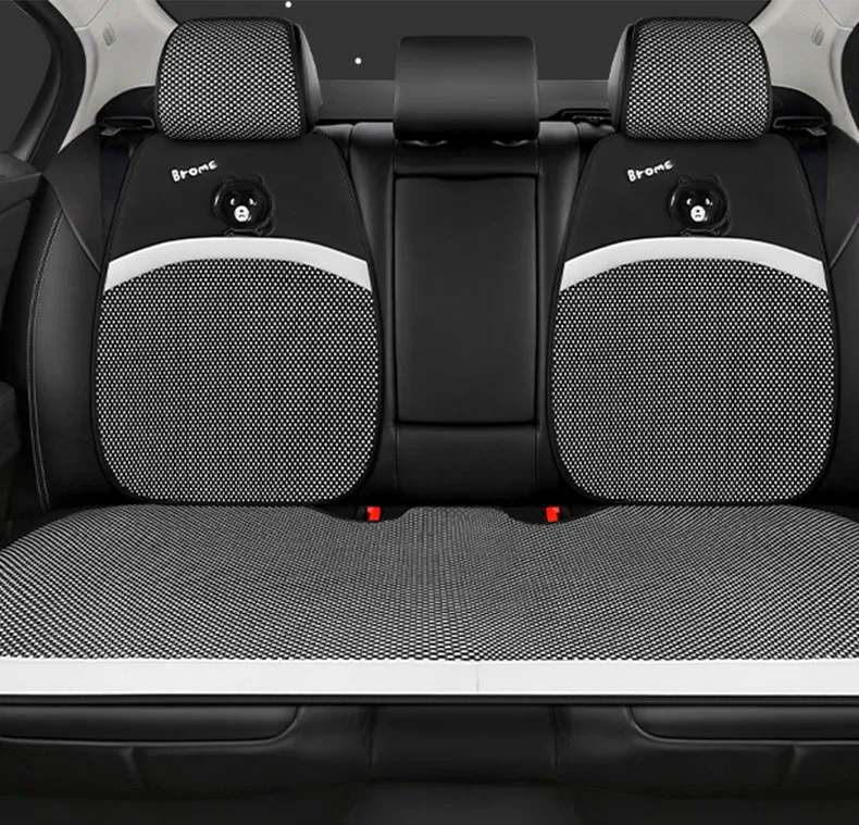 Car Cushion Front and Rear Cushion Set Universal Seat Cushion Ice Silk Mesh Fabric Design Three Piece Set