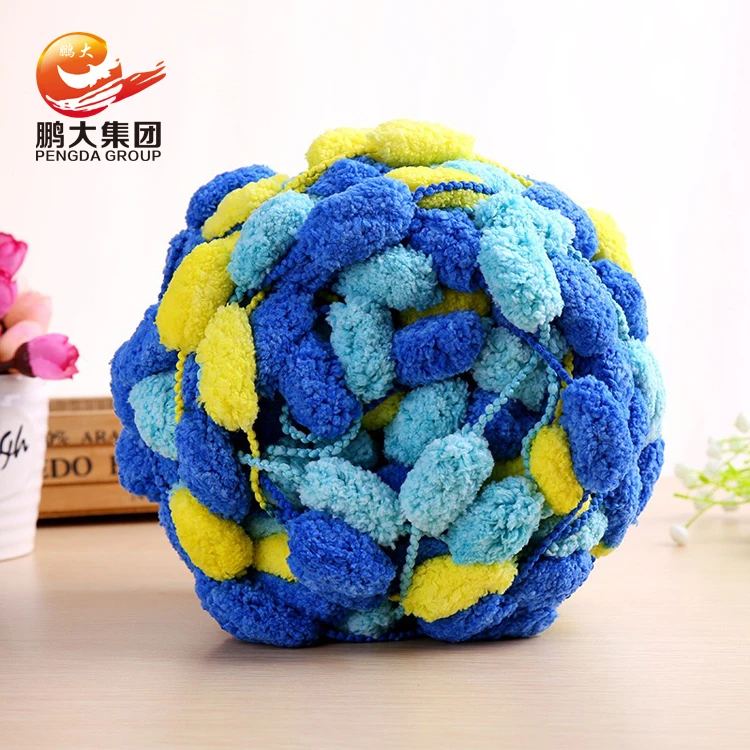 hand knitting ball chenille pom pom large pompom yarn