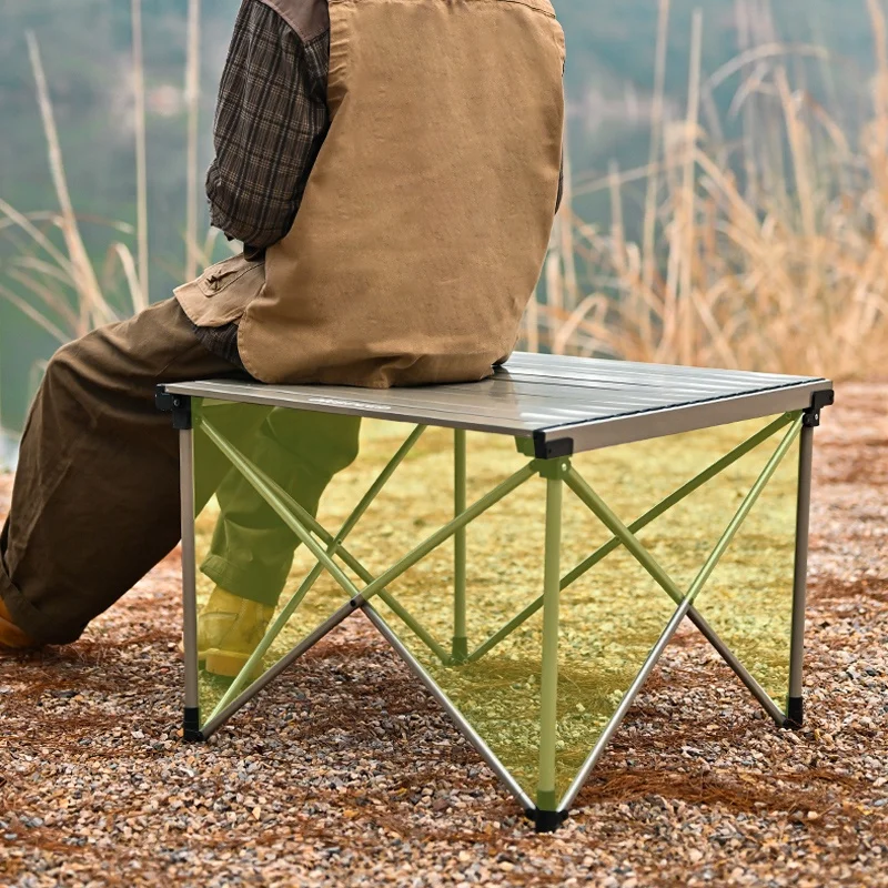 HISPEED Lightweight Portable Foldable Aluminium Camping Table Outdoor Adjustable Height Picnic Table Aluminium Foldable Table