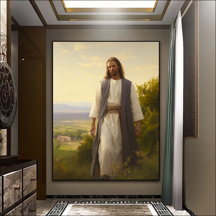 Jesus Figure Portrait Paintings on Canvas Art murals Modern Religion Arts Crystal LED diamond paintings