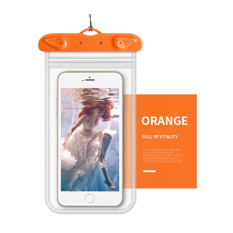 Water Sport Out Waterproof Cell Phone Case IPX8 PVC Cell Phone Pouch Dry Bag  Multifunctional Touch Screen Mobile Phone Bag