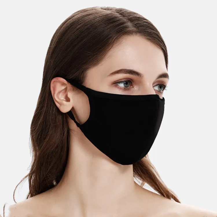 black custom design logo fashion wholesale reusable washable protective mask cotton cloth party face masks windproof dust proof