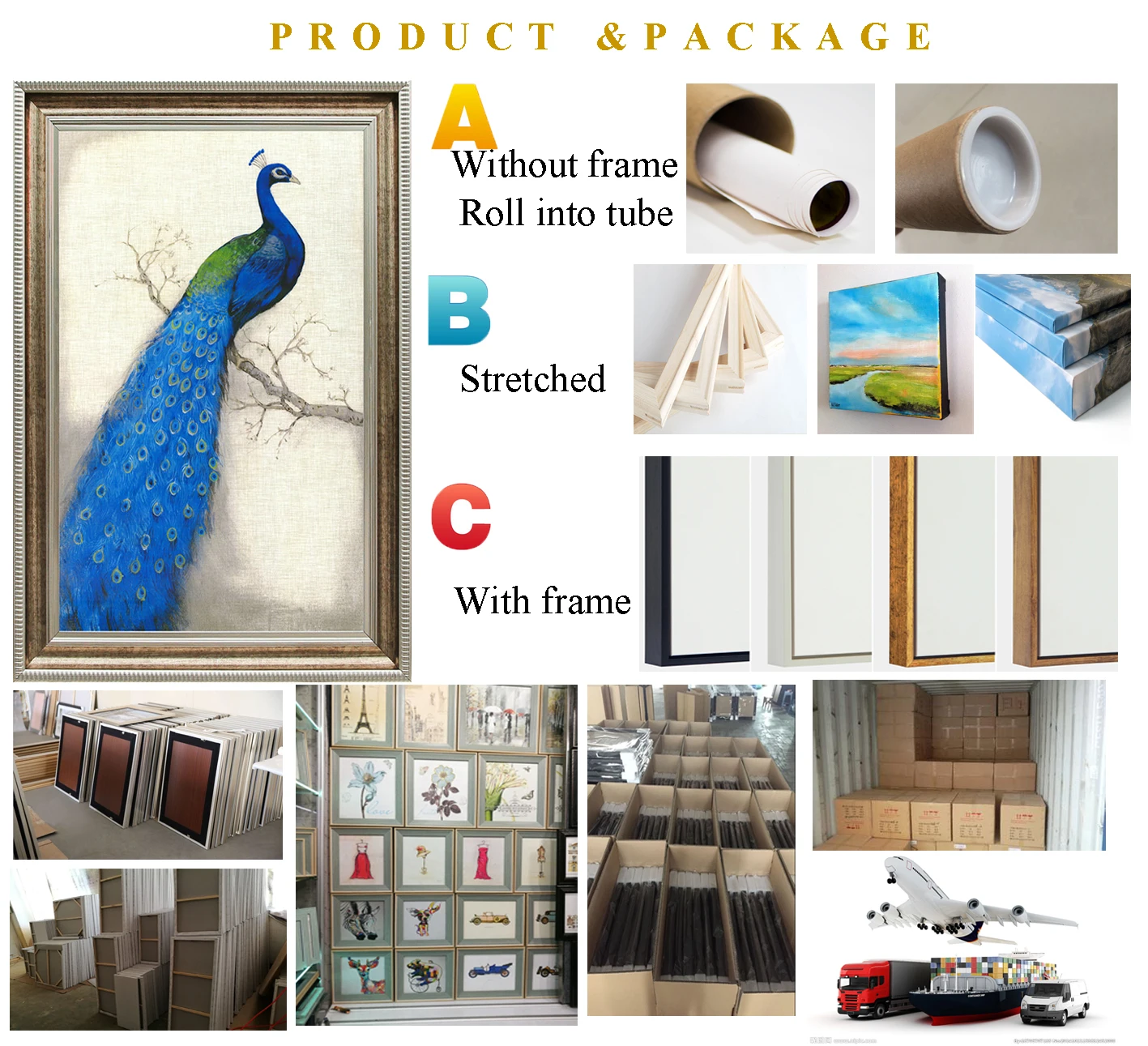 3Panel Custom Canvas Prints with Frame Abstract Pictures Wall Arts Painting for Living Room