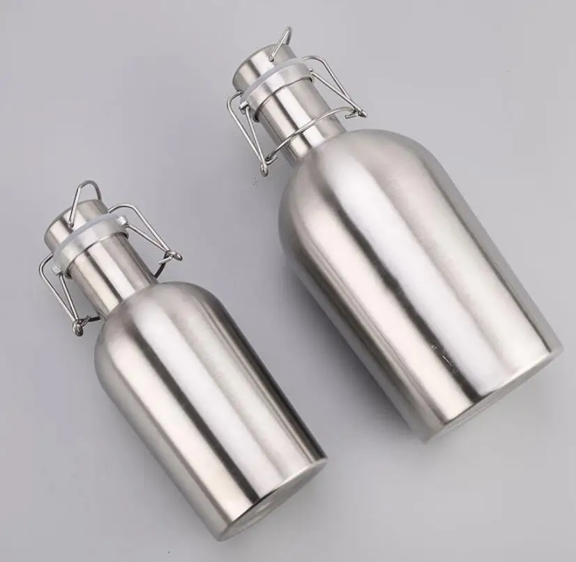 Wholesales 32ounce stainless steel beer growler with Swing-Top, 1 liter single wall Stainless Steel with Swing-Top Beer Growler