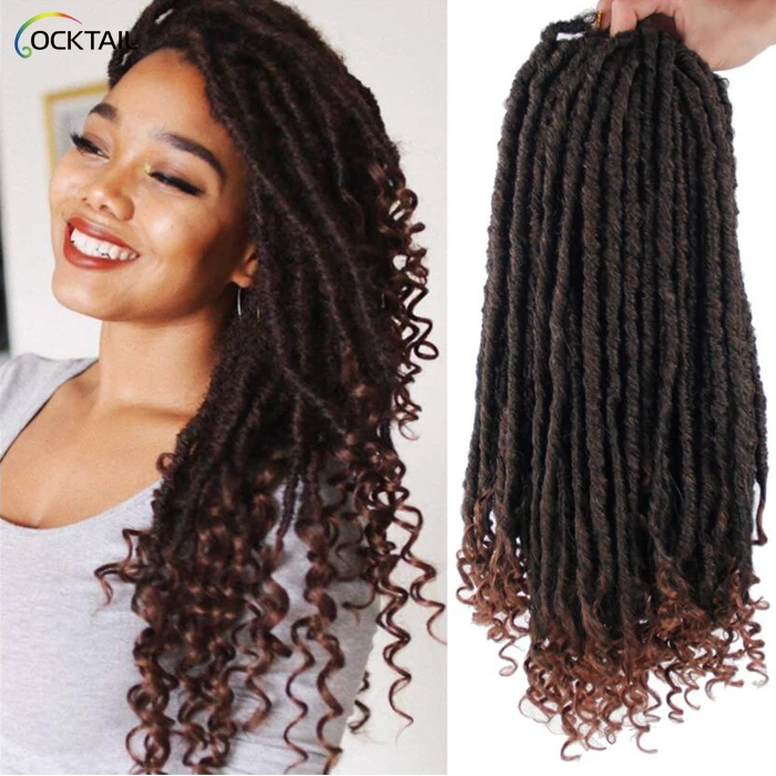 Japanese Kaneka fiber 24 faux locs crochet hair dreadlock, hair piece faux dreads soft locs with curly ends