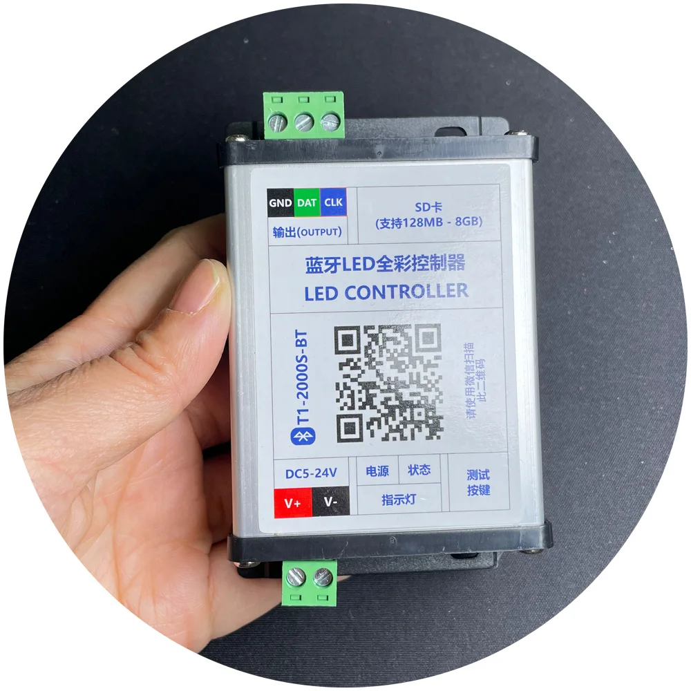 SPI T1-2000S-BT адресация программирования SD карты DC5V DC12V DC24V magic RGB пиксель светодиодный контроллер для 1903 2811