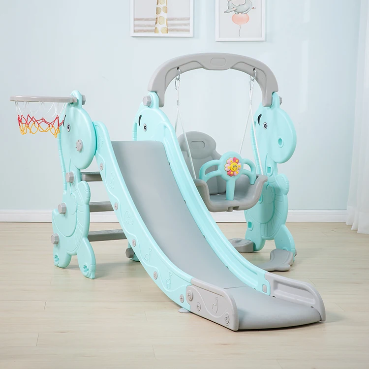 New Style Colorful Hot Sale Toys Kids China Games Indoor Baby Plastic Slide And Swing Set