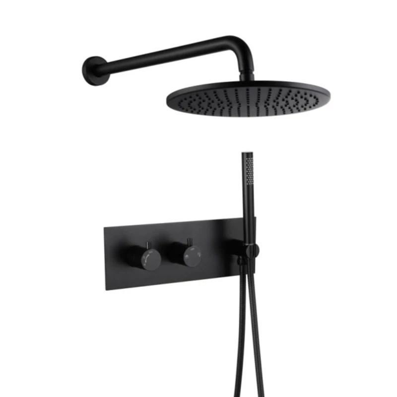 Bathroom Enclosure Mixer Curtain Faucet Black Multi-functional Cabinet Modular Taps Executive Bathroom Shower Set