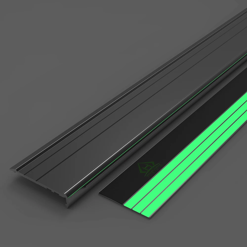 improves safety visible tread nosing aluminum anti-slip stair edge trim