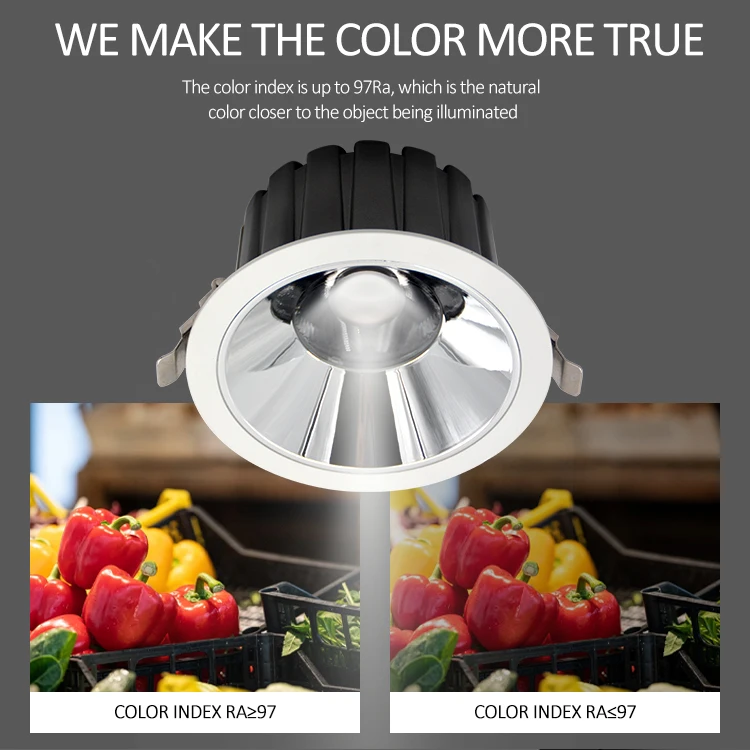 Best selling 12W Cutout Spotlight High Lumen COB Led Downlight To Warm Light