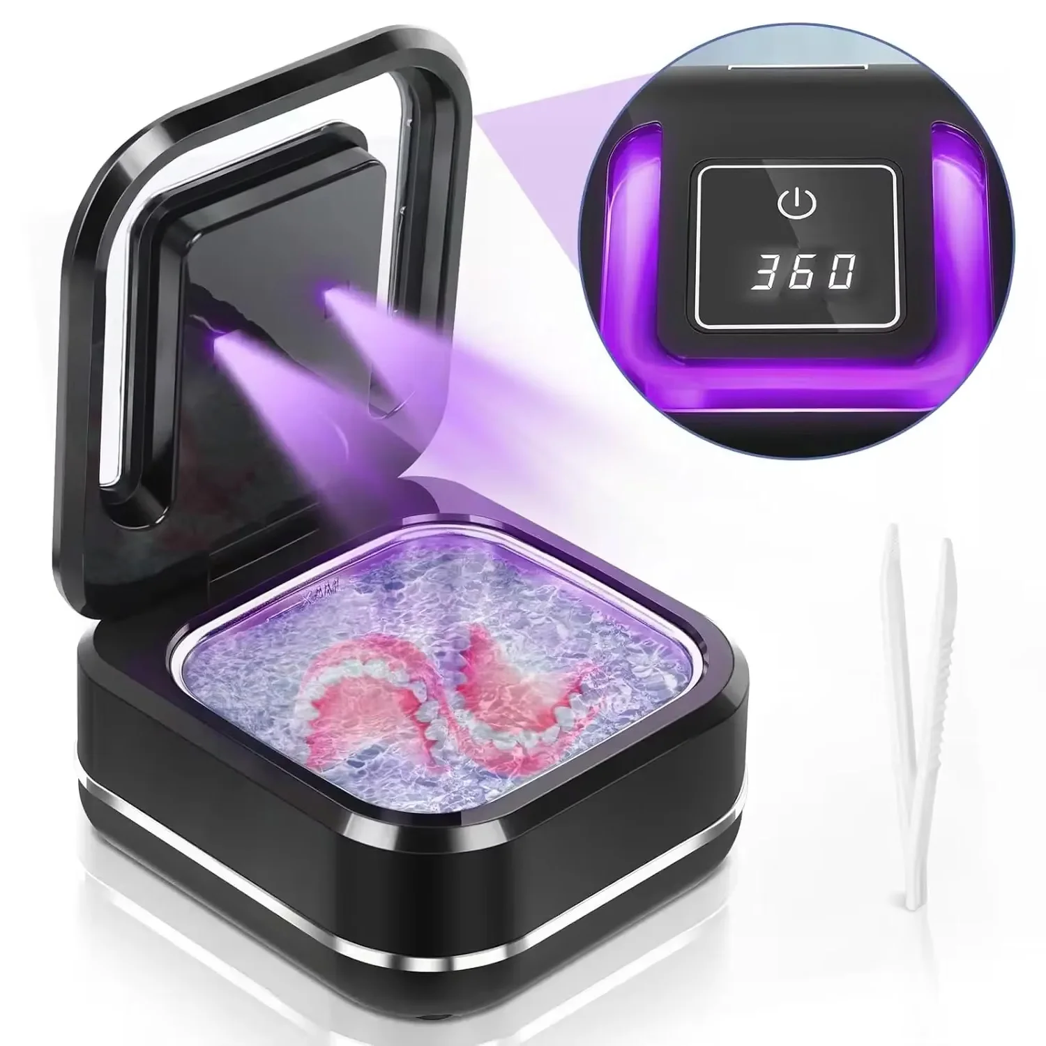 Orthodontic Aligner Cleaner Jewelry Watch Washing Dental UV Dentures Retainer Mouth Guard Mini Braces Ultrasonic Cleaner