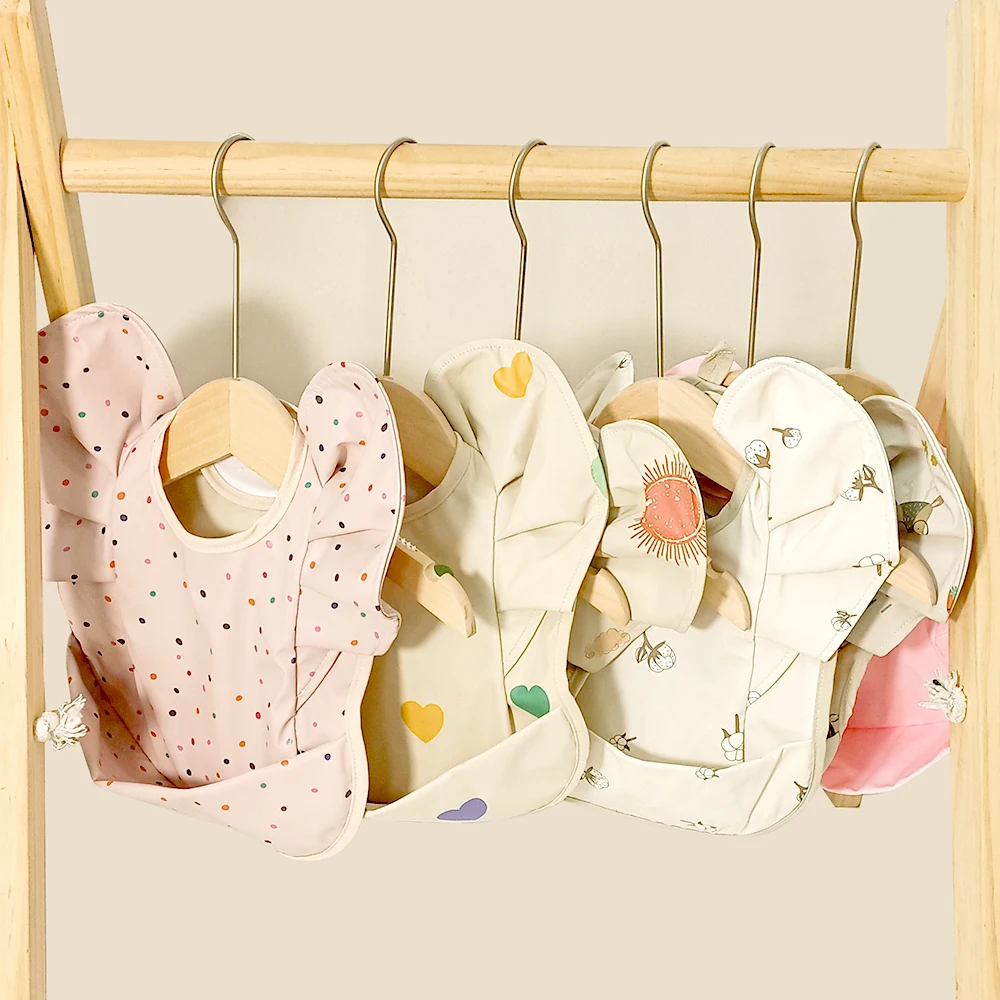 Waterproof Toddler Apron Long Sleeve baby bibs Customization Washable Breathable Pu Bpa Free Baby Easy Cleaning