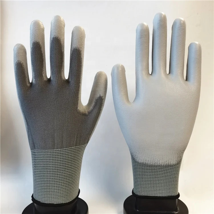  Customization black polyester shell pu palm coated anti-slip