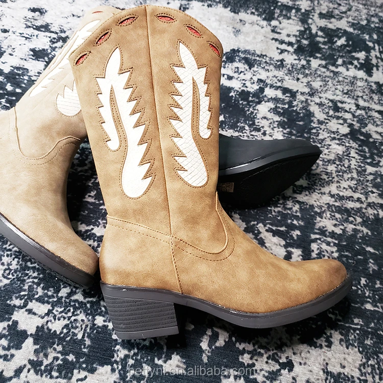 Autumn Winter Pointed-toe Ethnic Thigh High Boots Women Shoes Adult Cowboy Boots, Customs Shoes Western Cowboy Boots