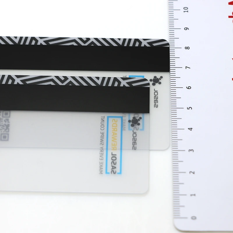Customized Magnetic Stripe QR Code Printed Transparent Plastic Cards