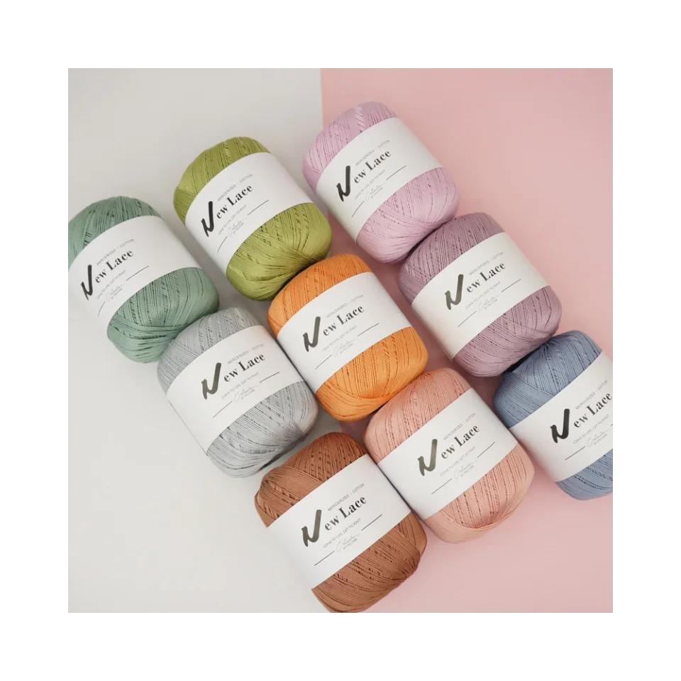 2024 Crochet Yarn Solid Colour 100% Cotton Size 6 Lace Spring/Summer Medium Fine Woolen Threads
