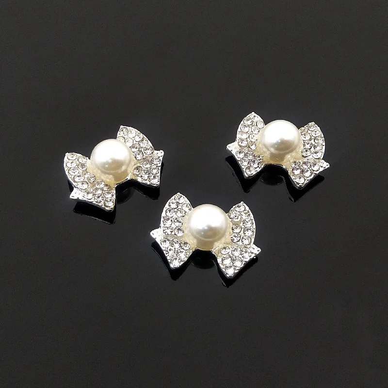 diy garment shoes jewelry accessories alloy material full CZ crystal rhinestone pearl buckle hairband making bowknot findings