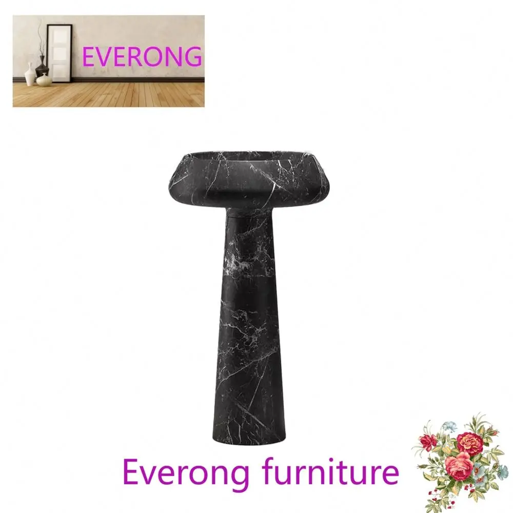 Customized design black matte marble vanity cabinet bathroom sink