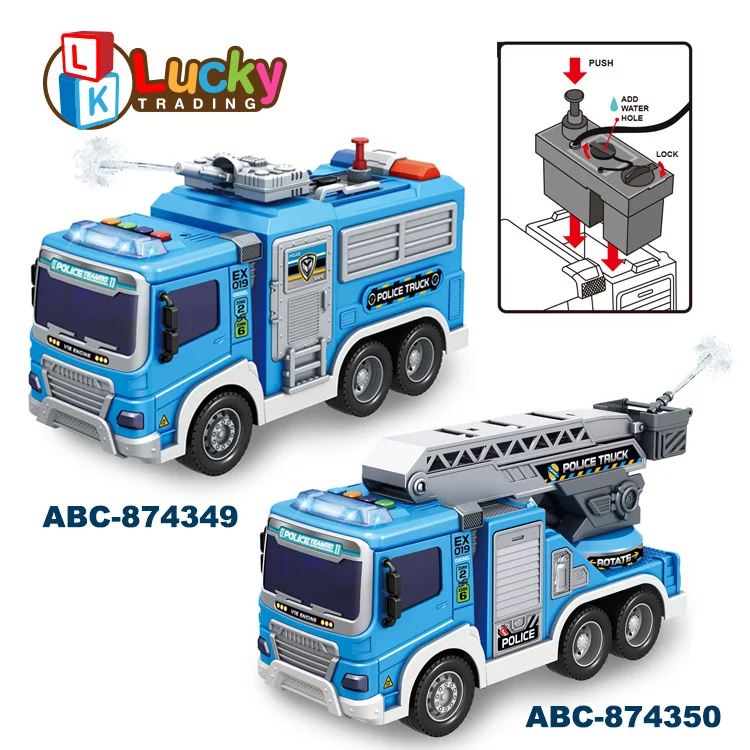 2024 New Toy Car Fire Rescue Truck Toys Friction Powered Fire Car with Light and Sound