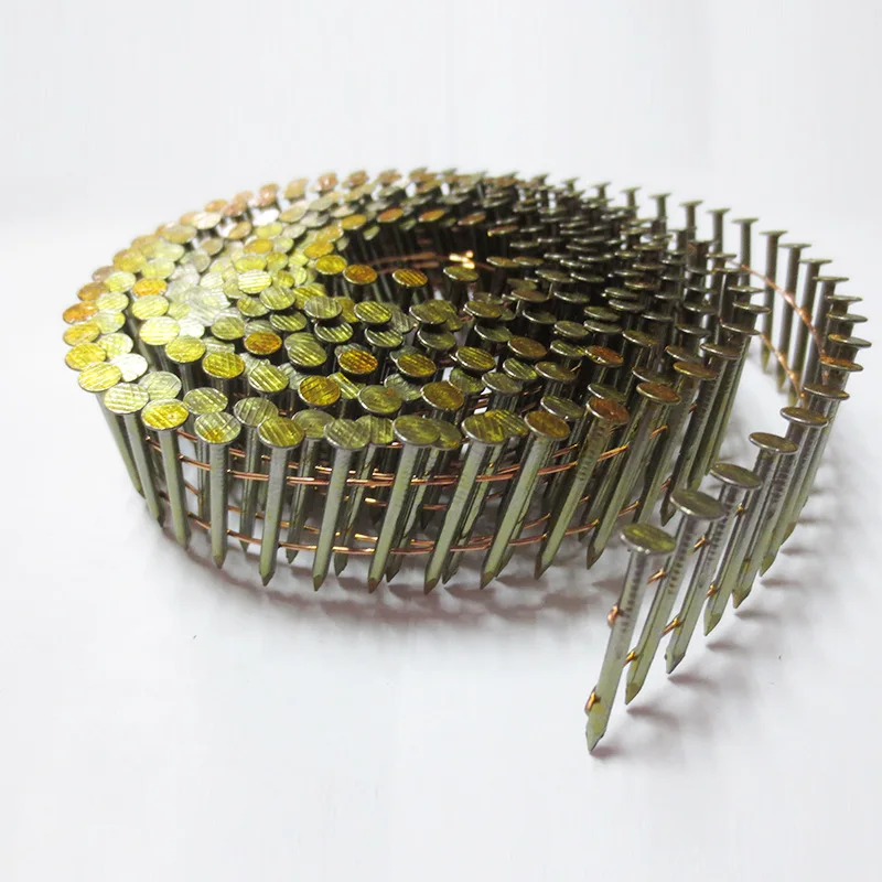 wholesale 2.1x 38mm paint coil nails checkered head metal roll nails for pallet
