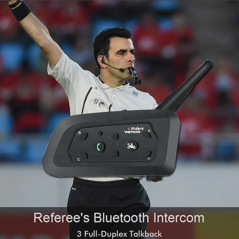 V6C гарнитура для футбольного судьи BT внутренняя связь полный дуплекс 2 пользователя 1200 м