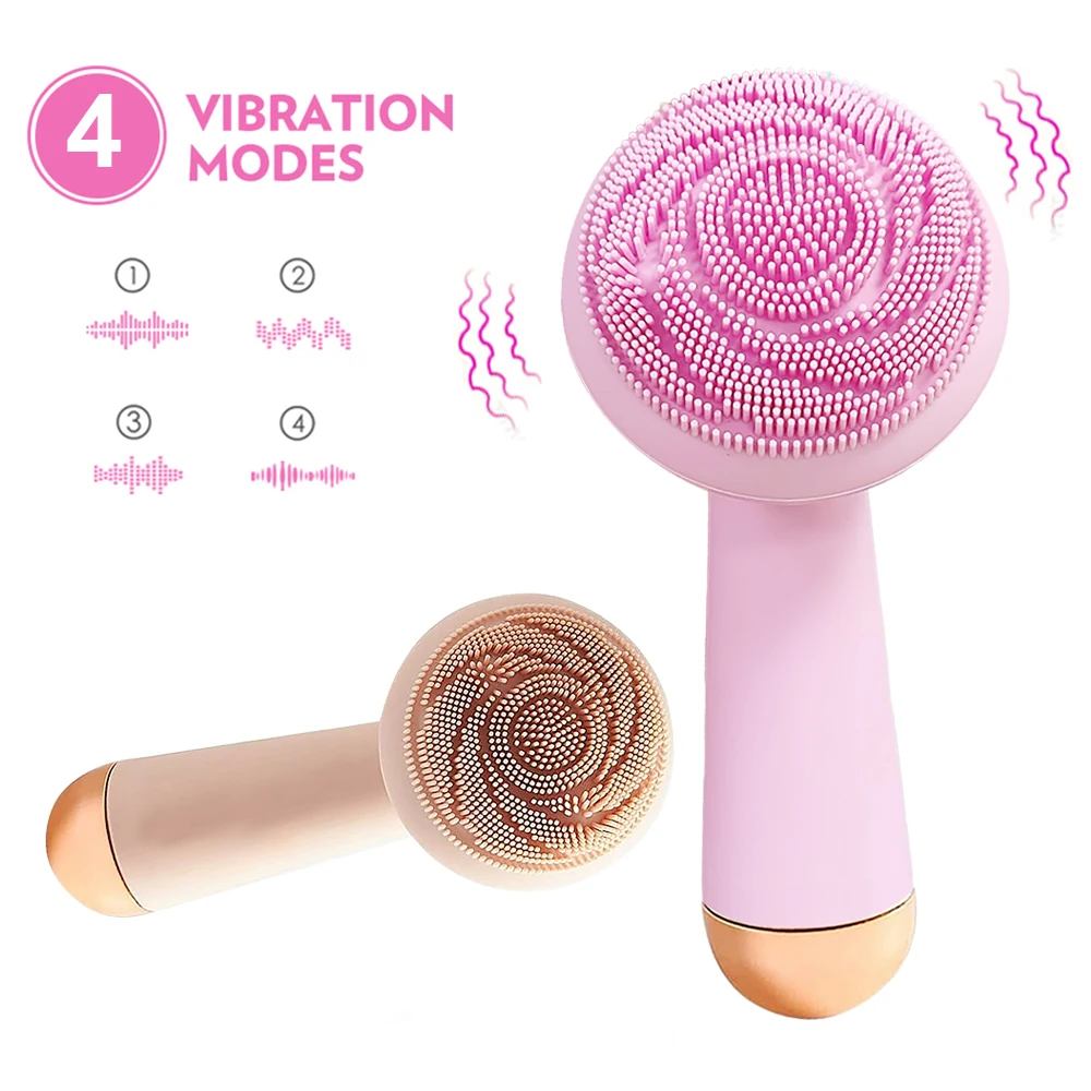  Electronic soft sonic wash silicone face cleaning