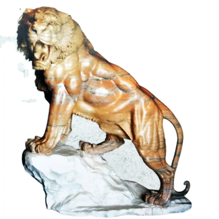 Outdoor stone carving sculpture marble tiger statue for garden