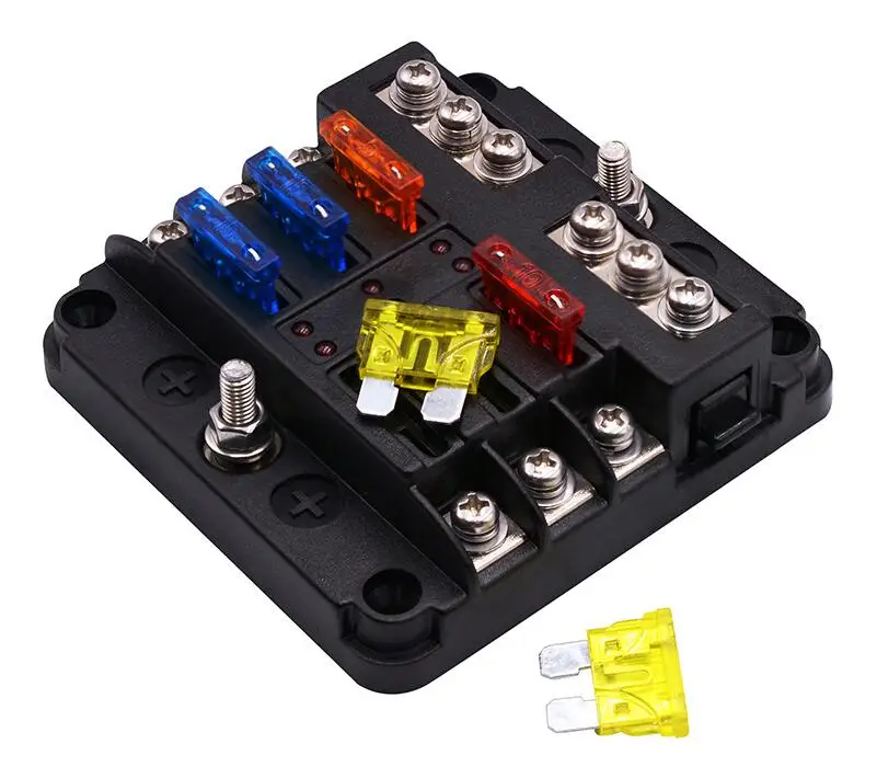 DC 12V 6 Way car Fuse Box Holder Block With Negative pole